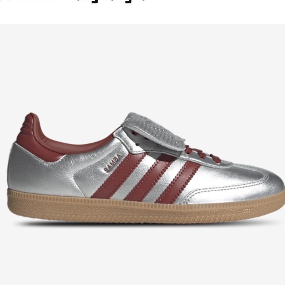 Adidas Samba LT W Silver Metallic Red Gum Bottoms Shoes Girls Size 5.5